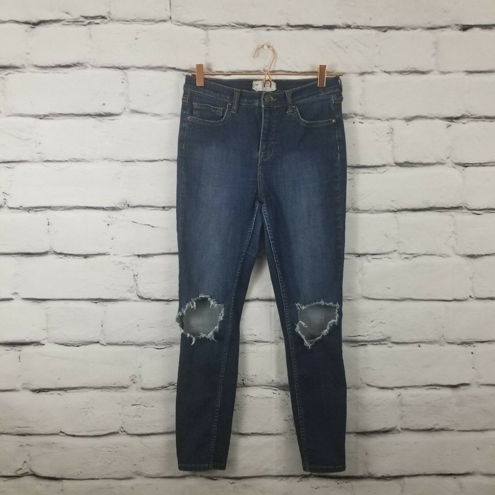 FREE PEOPLE Denim Jeans Skinny Busted Knees